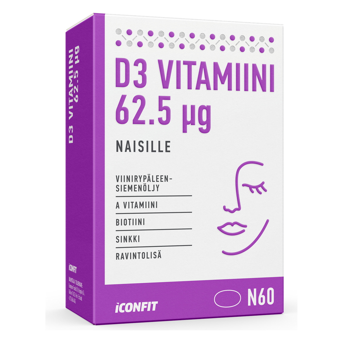 ICONFIT Vitamine D3 pour femmes 2500 IU (60 gélules)