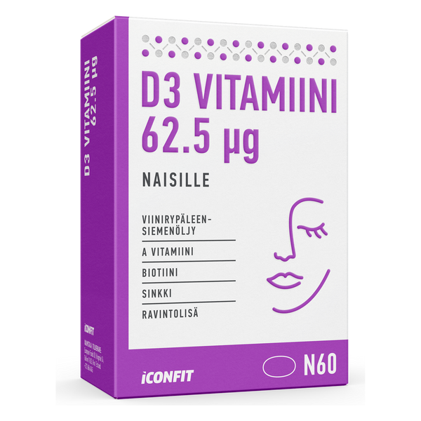 ICONFIT Vitamine D3 pour femmes 2500 IU (60 gélules)